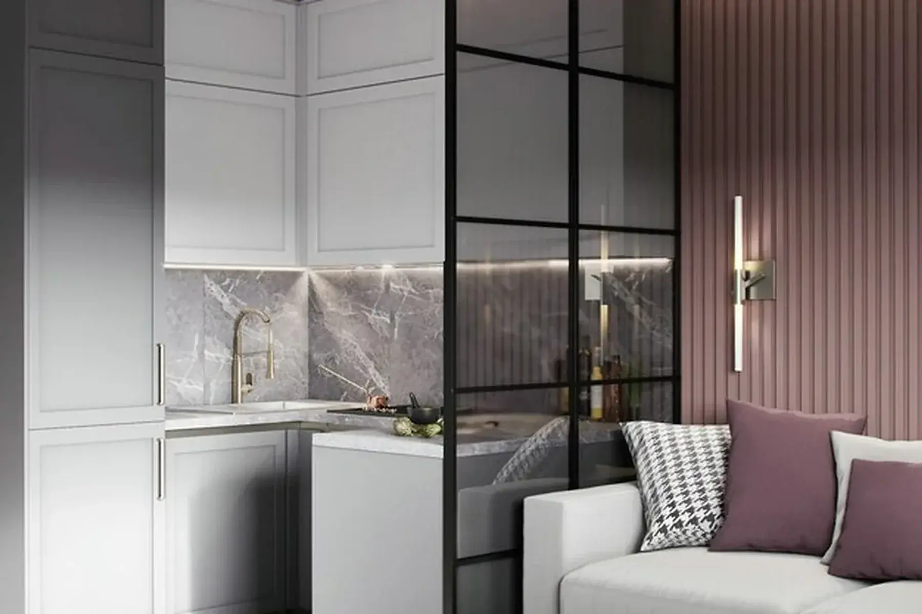 Nowoczesna kuchnia i salon
