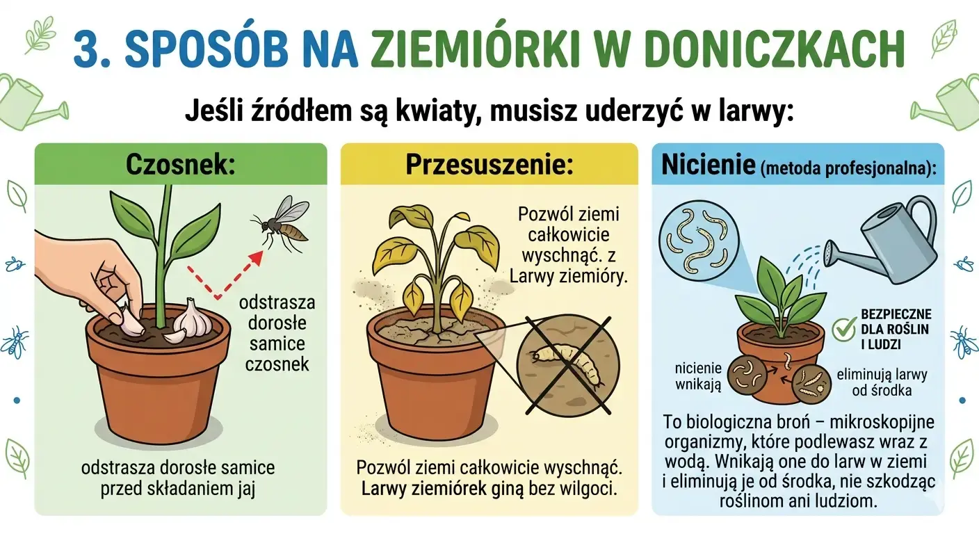 Sposób na ziemiórki w doniczkach