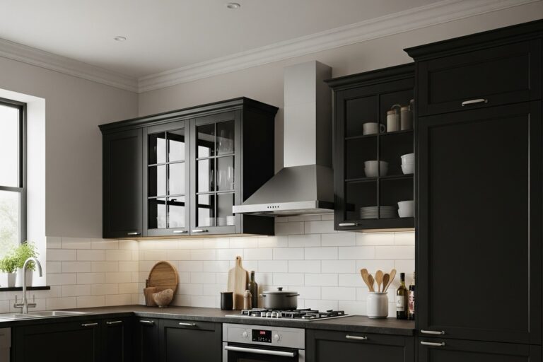 Czarne meble w kuchni
