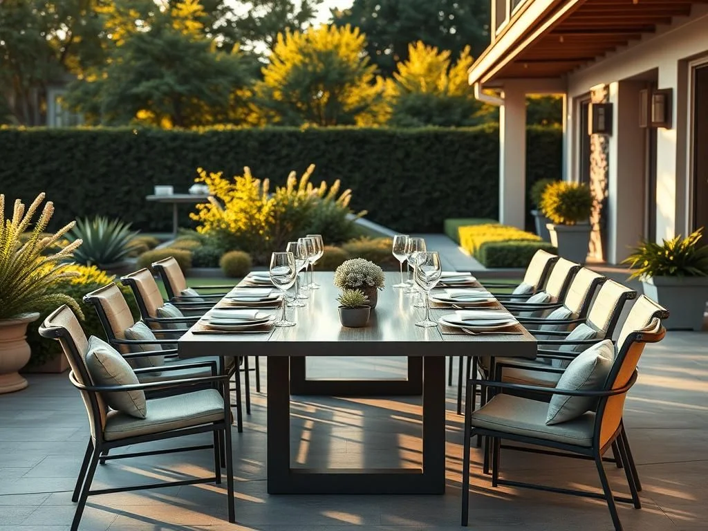 Zestaw mebli ogrodowych na tarasie